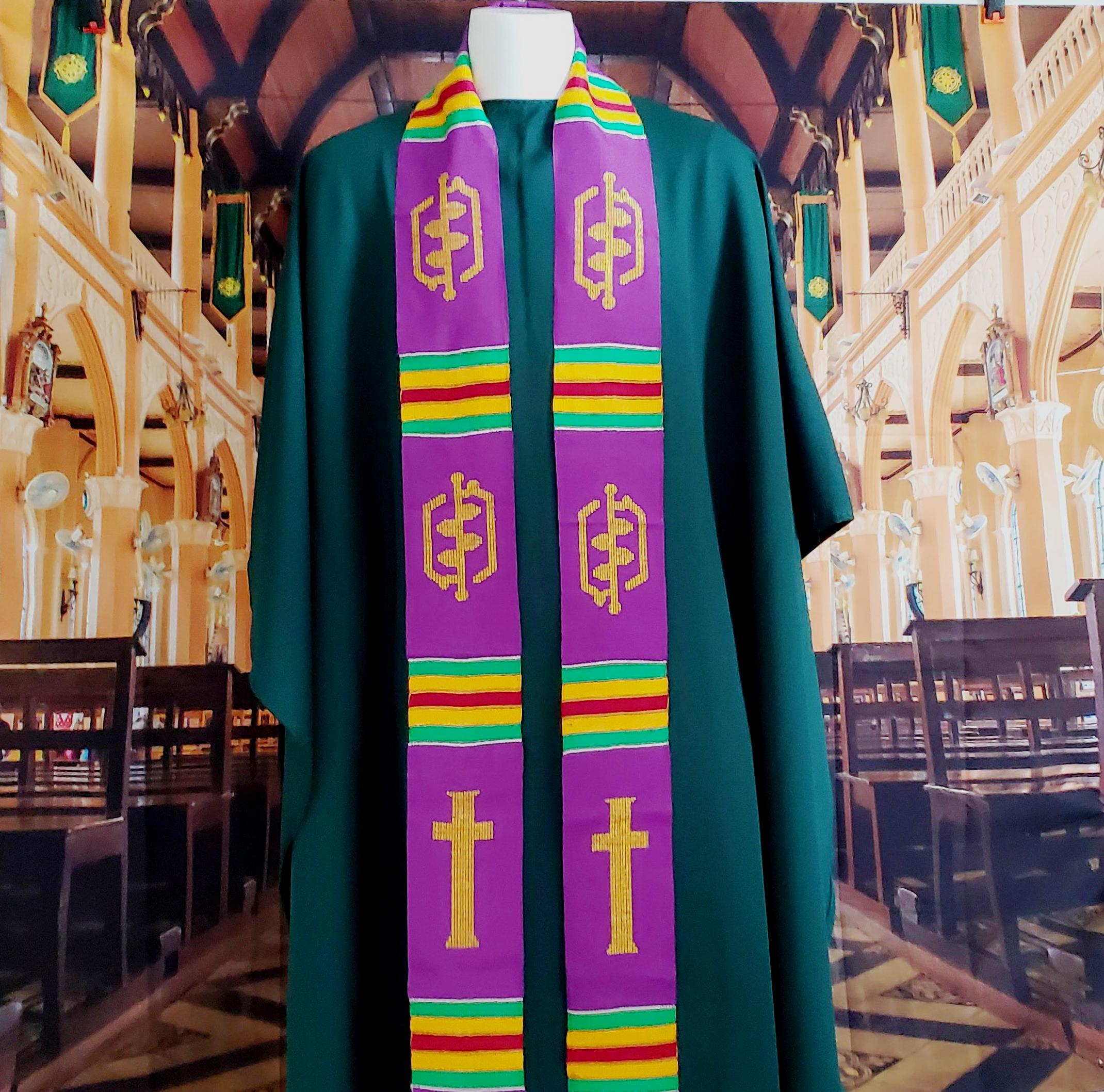 Clergy Traditional Purple Kente Stole