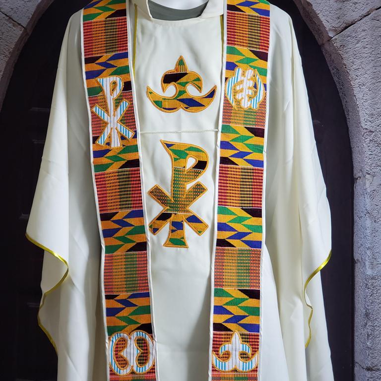 Chasuble Off White Chi (X) Rho (P)