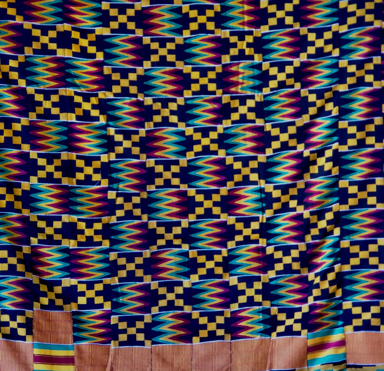 African Kente Fabric; Multi-color