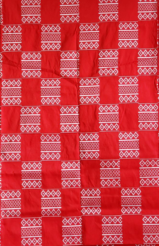 Altar Cloth Red and White Kente Cloth