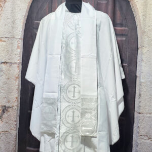 White Chasuble Silver Banding