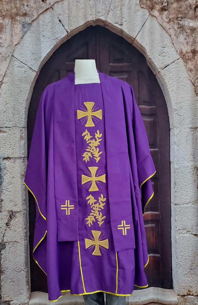 Purple Chasuble Three Crosses