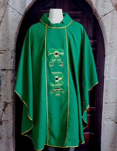 CHASUBLE GREEN 2 SWORDS PX FRONT 1