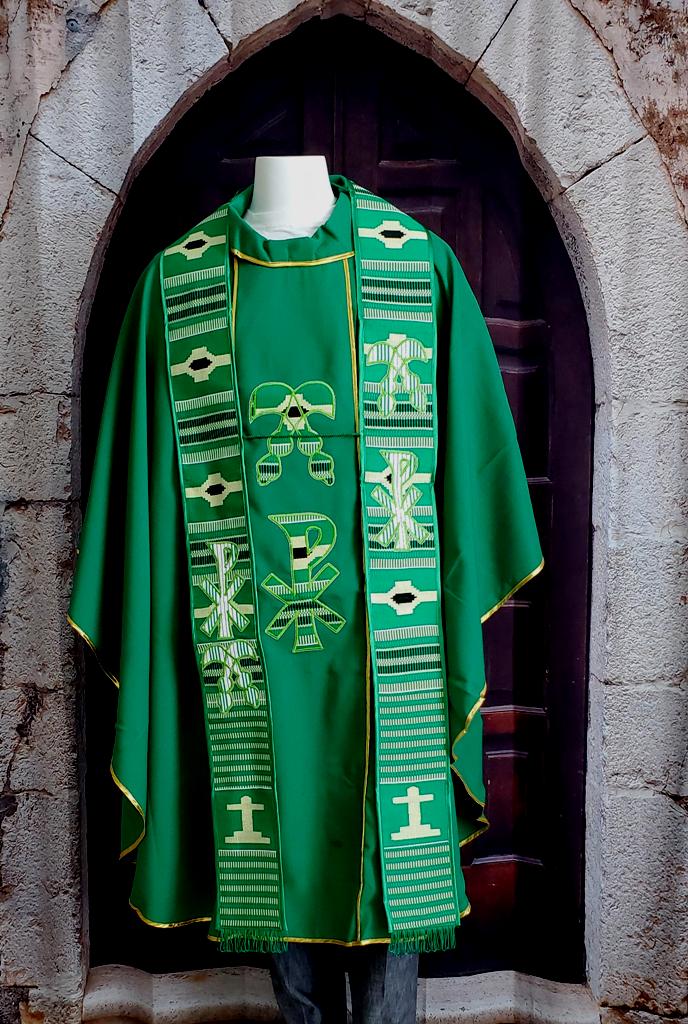 Green Chasuble 2  Swords PX