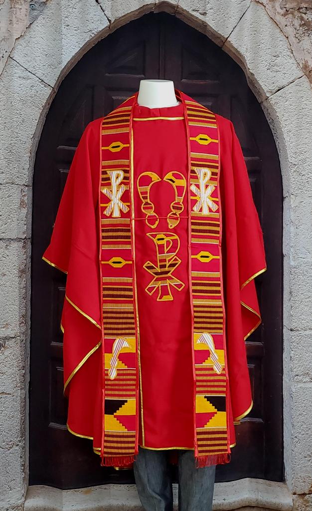 Red Chasuble Two Swords PX