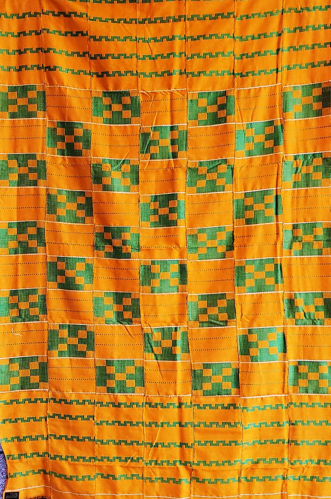 Gold and Green Kente Cloth