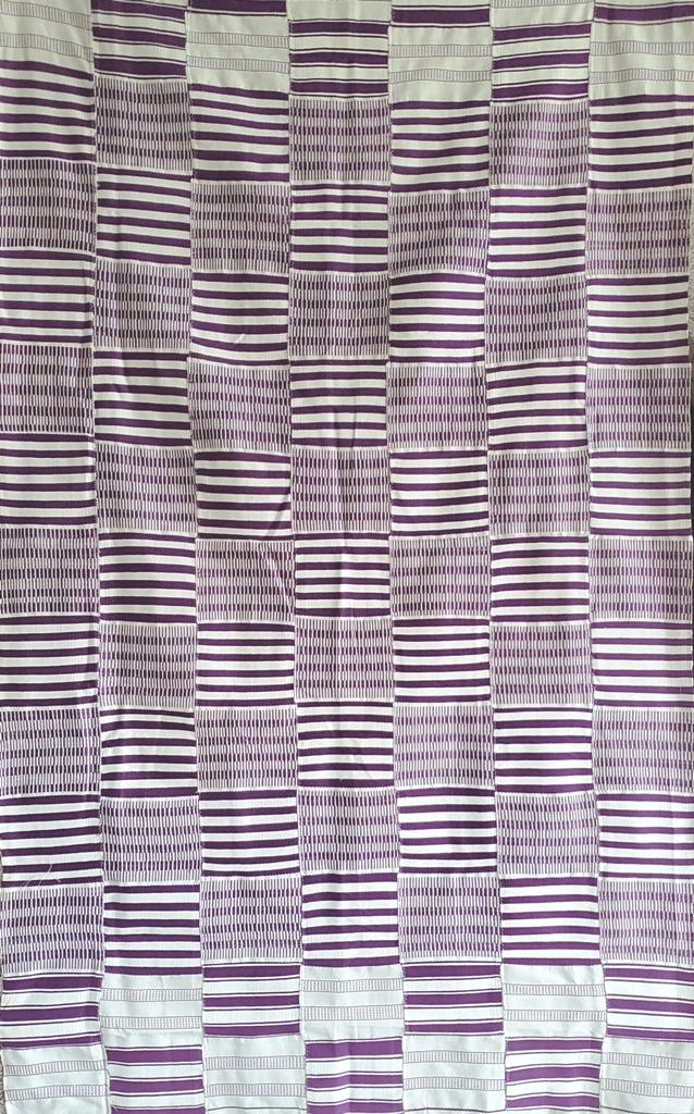 White and Purple Kente Cloth