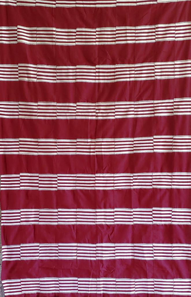 Maroon and White Kente Cloth