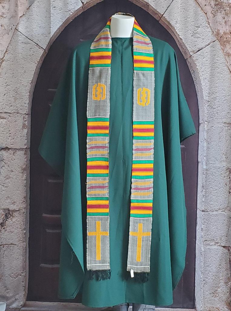 Clergy Traditional Gray Kente Stole