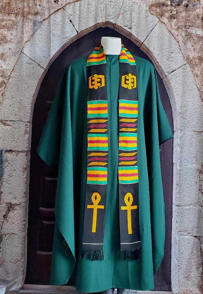Clergy Traditional Black Kente Stole